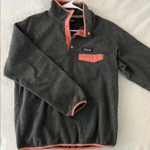 Patagonia Synchilla Pullover Women’s Medium Grey and Orange